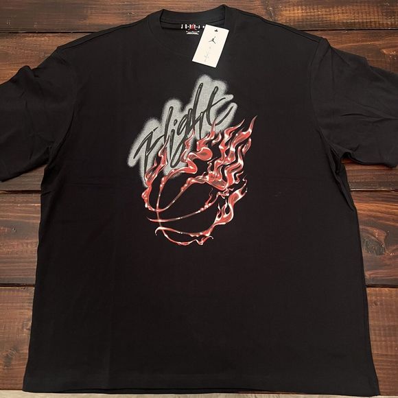 Travis Scott x Jordan Flight Black Phantom T-Shirt - Picture 2 of 7